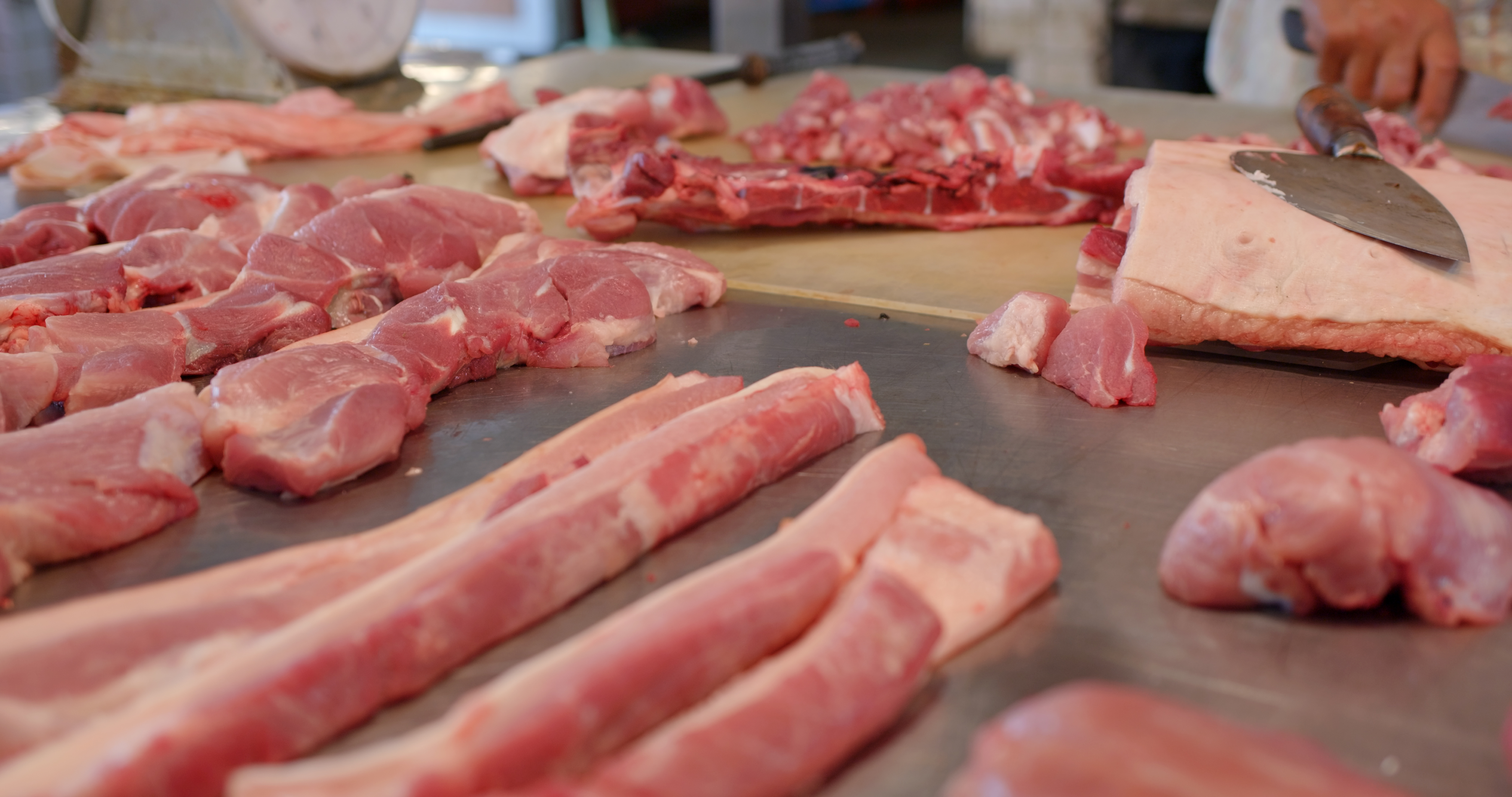 Fresh pork cuts at Sudlersville Meat Locker